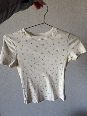 Skims Cotton Rib T-Shirt in Marigold Size S